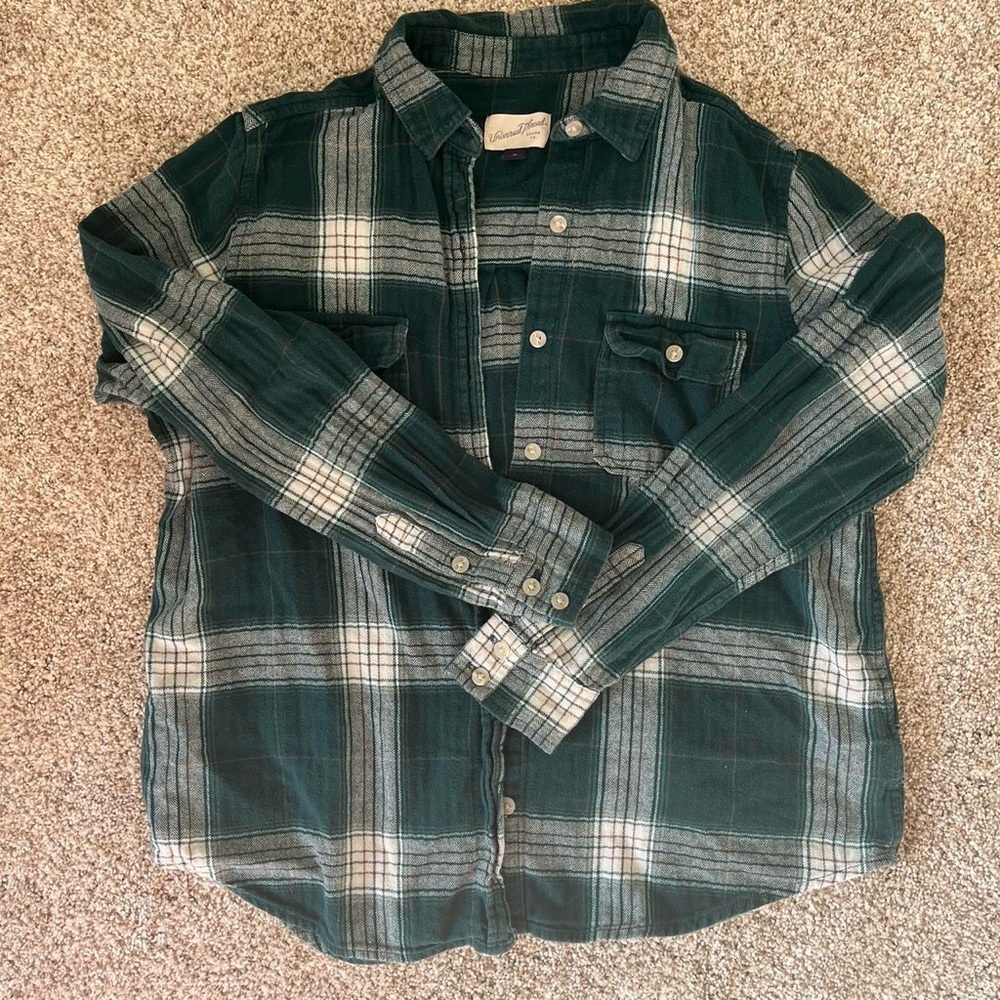 Universal Threads Green Flannel Button Up